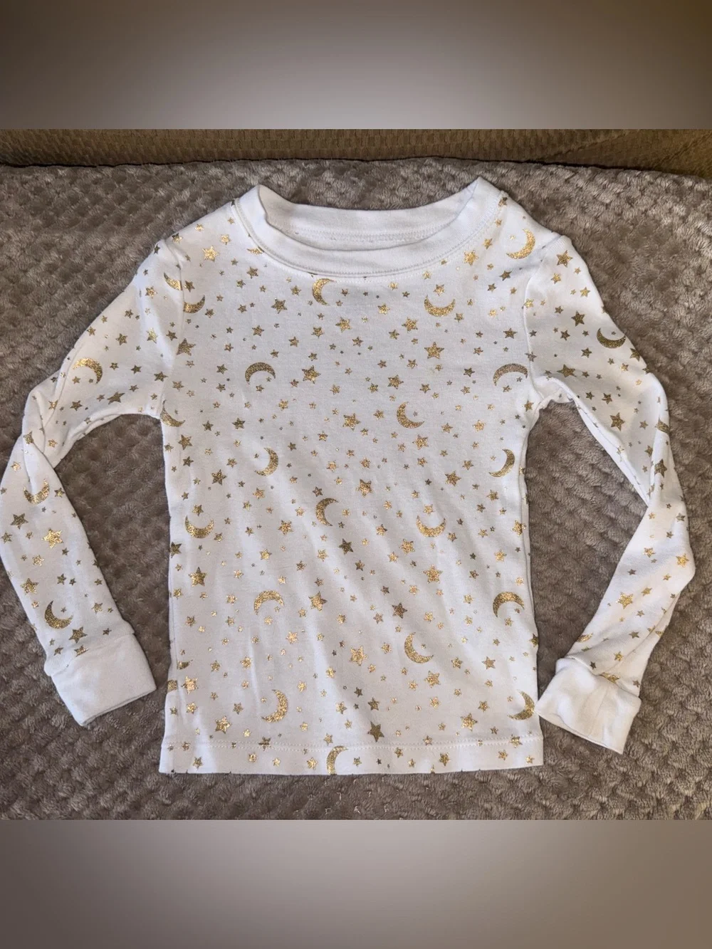 wonder nation White Pajama Set with Gold Moon & Star Print